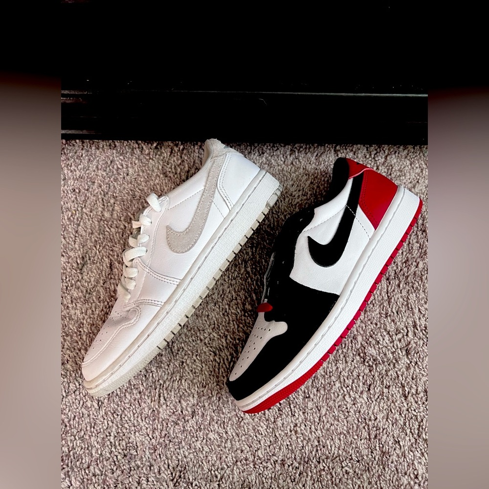 2 PAIRS- Nike Jordan 1 Low - Black Toe and Neutral Grey